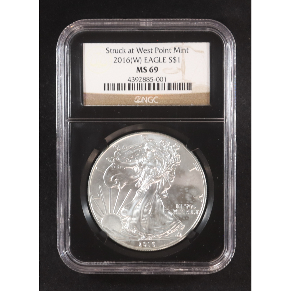 2016-(W) American $1 Dollar Silver Eagle - Struck at West Point Mint (NGC MS69) at PristineAuction.com