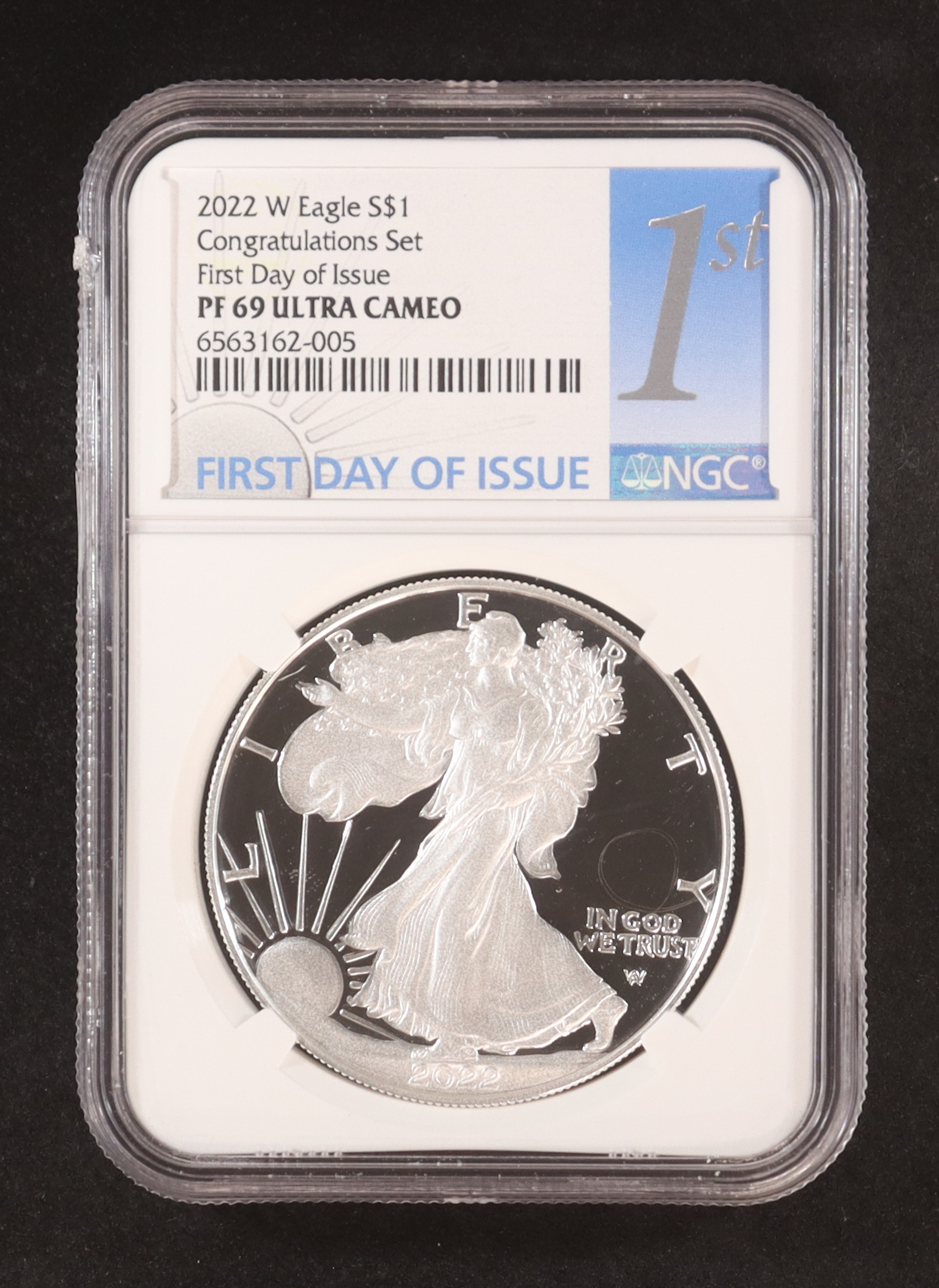 2022-(W) Proof American $1 Dollar Silver Eagle, First Day of Issue - Congratulations Set (NGC PF69 ULTRA CAMEO) at PristineAuction.com 2022-(W) Proof American $1 Dollar Silver Eagle, First Day of Issue - Congratulations Set (NGC PF69 ULTRA CAMEO) at PristineAuction.com