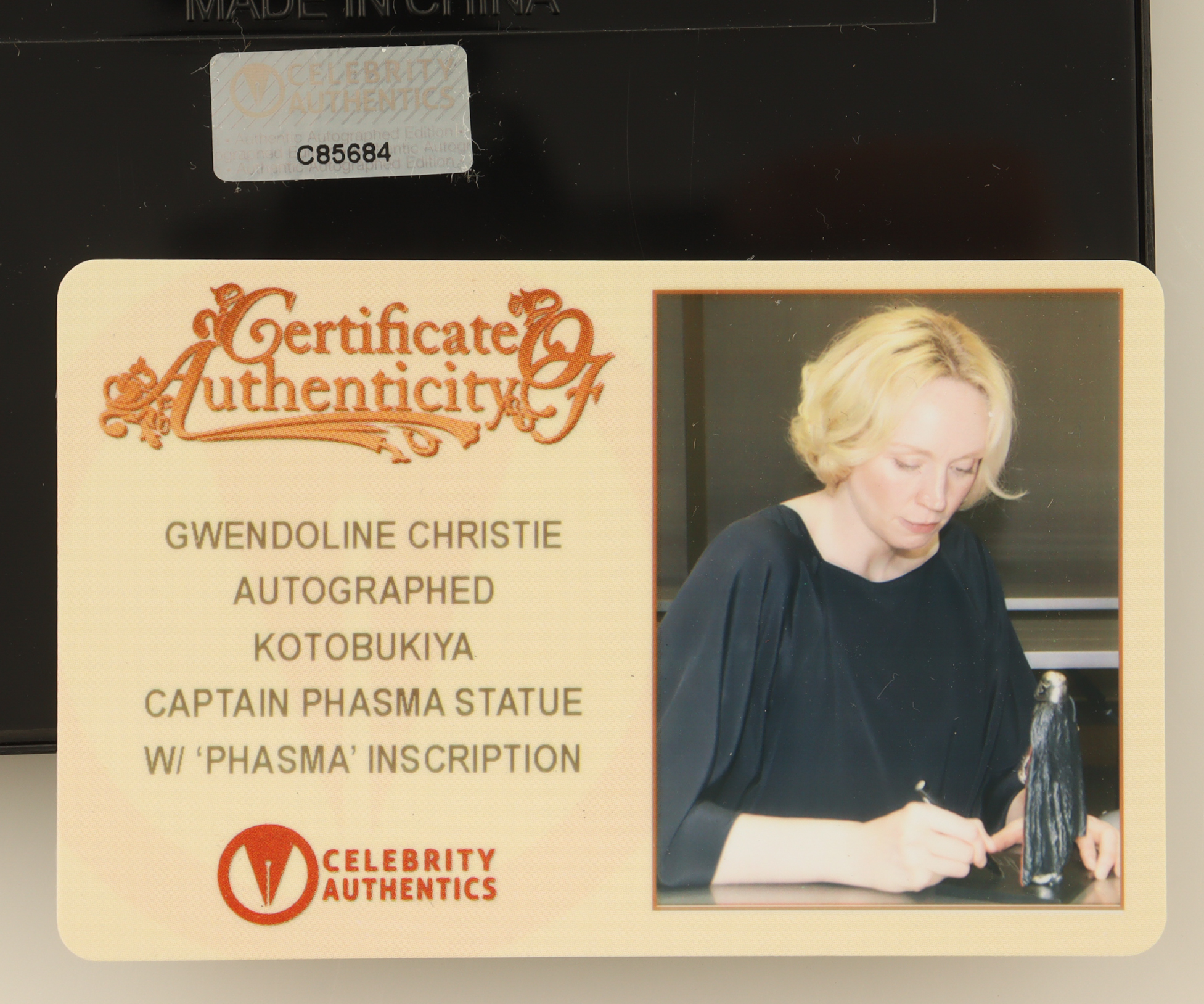 Gwendoline Christie Signed "Star Wars" Captain Phasma 1:10 Scale ArtFx+ Figure Inscribed "Phasma" (Celebrity Authentics) at PristineAuction.com Gwendoline Christie Signed "Star Wars" Captain Phasma 1:10 Scale ArtFx+ Figure Inscribed "Phasma" (Celebrity Authentics) at PristineAuction.com