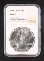 1988 American $1 Dollar Silver Eagle (NGC MS69) at PristineAuction.com