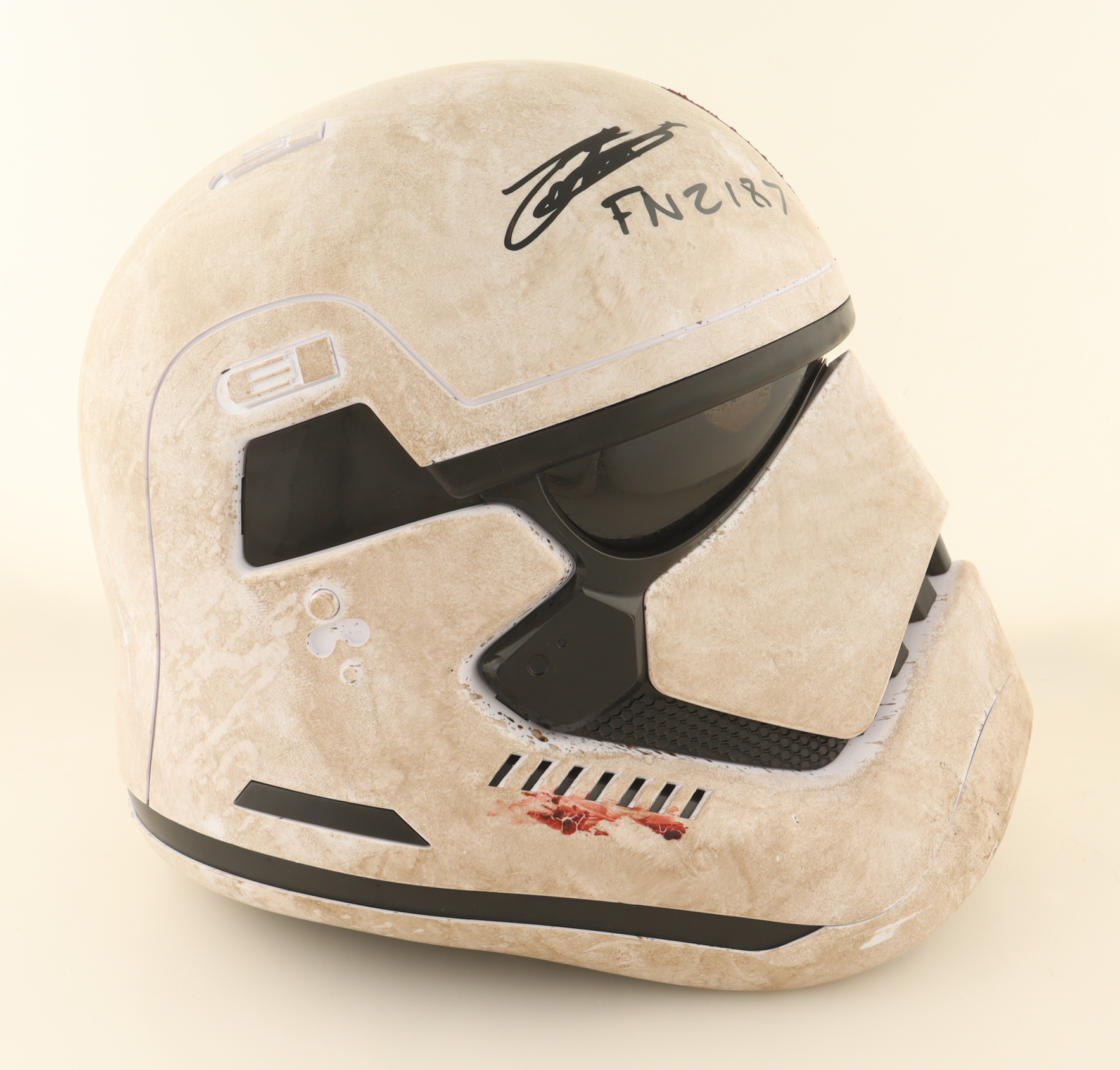 John Boyega Signed "Star Wars" Black Series First Order Stormtrooper Helmet Inscribed "FN-2187" (Celebrity Authentics) at PristineAuction.com John Boyega Signed "Star Wars" Black Series First Order Stormtrooper Helmet Inscribed "FN-2187" (Celebrity Authentics) at PristineAuction.com