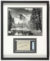 Ansel Adams Signed Custom Framed Bookplate Display (PSA | Auto 8) at PristineAuction.com