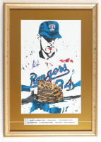 Nolan Ryan Signed Rangers Custom Framed Art Print Display (PSA) at PristineAuction.com