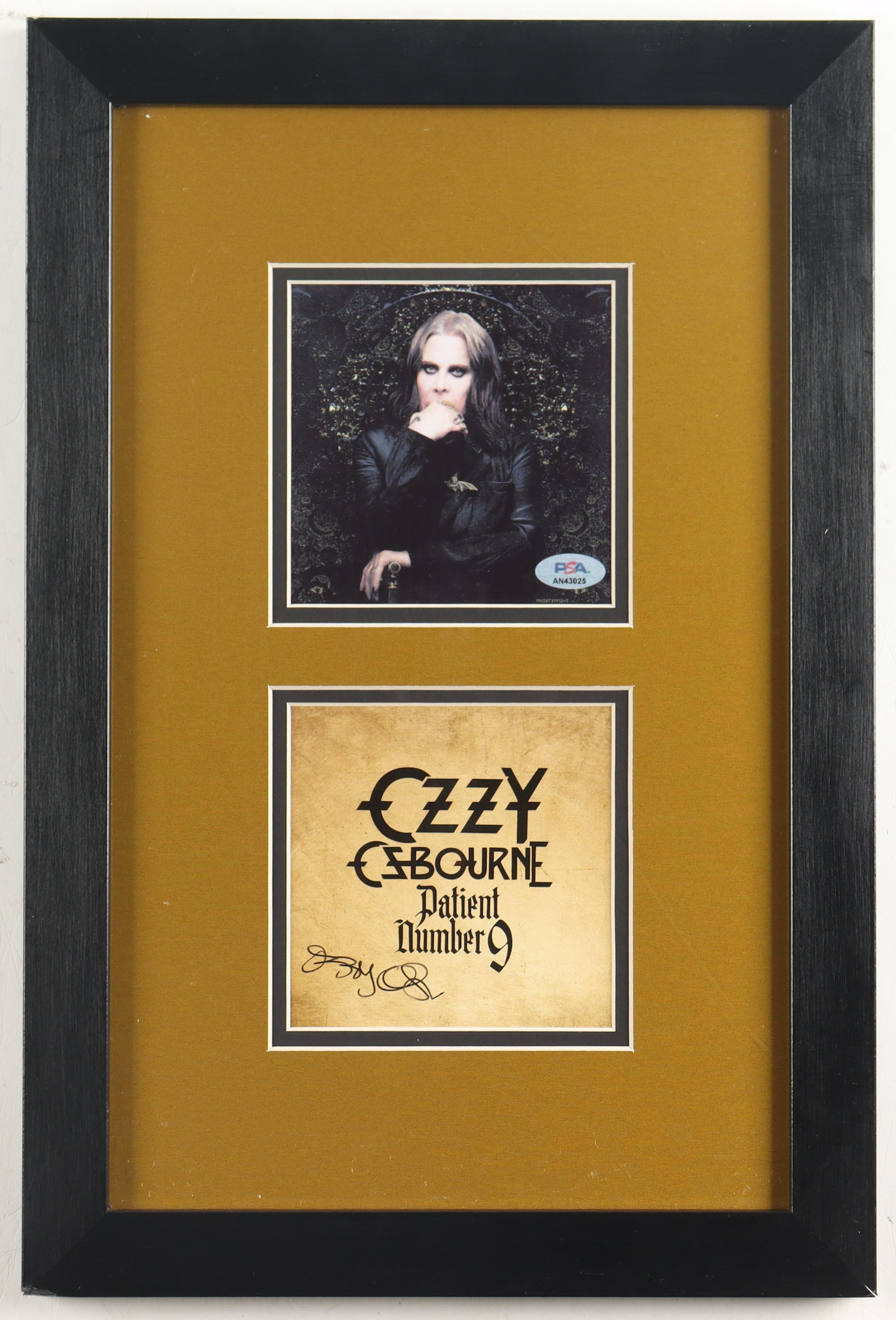 Ozzy Osbourne Signed "Patient Number 9" Custom Framed CD Insert (PSA) at PristineAuction.com Ozzy Osbourne Signed "Patient Number 9" Custom Framed CD Insert (PSA) at PristineAuction.com