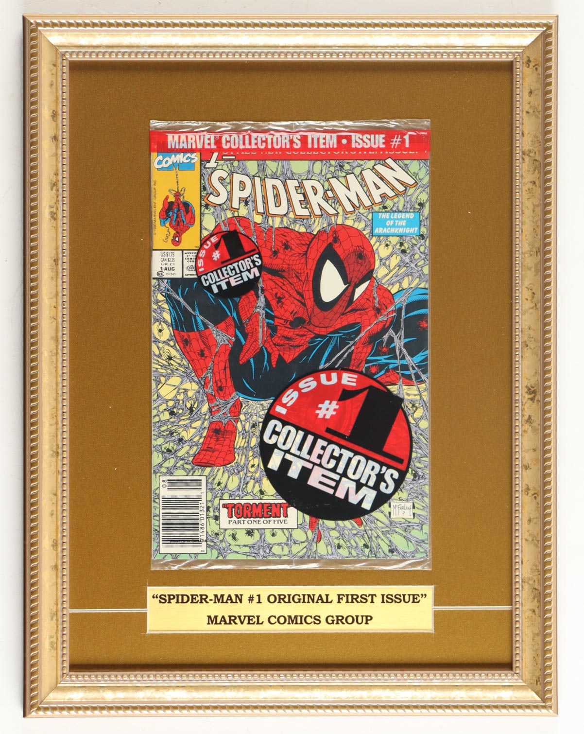 1970 "Spider-Man" Issue #88 Custom Framed Marvel Comic Book Display with Spider-Man Pin at PristineAuction.com 1970 "Spider-Man" Issue #88 Custom Framed Marvel Comic Book Display with Spider-Man Pin at PristineAuction.com