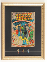 1960 "Justice League" Issue #53 Custom Framed Comic Book Display With (3) Justice League Pins at PristineAuction.com