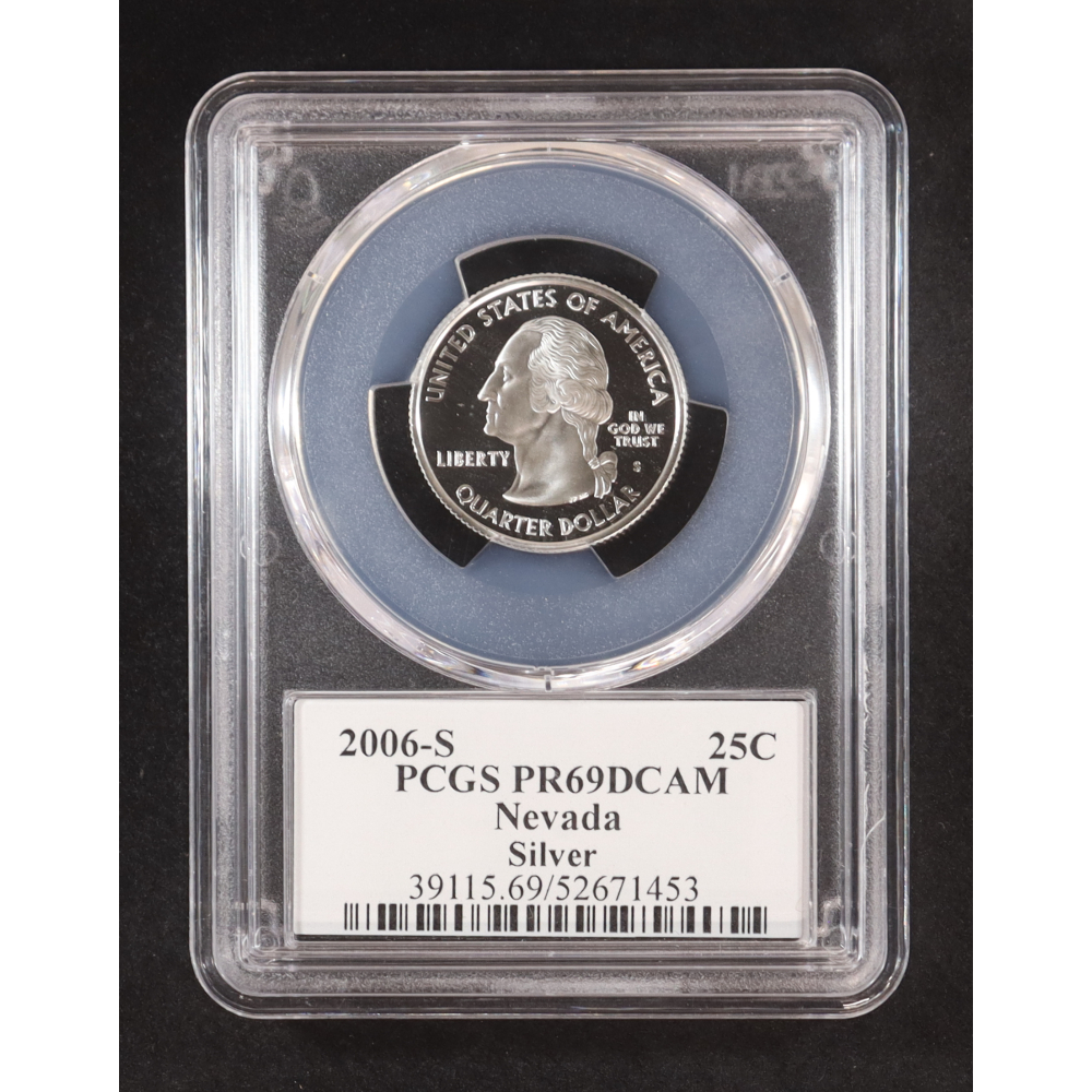 2006-S U.S. State Quarter Series, Nevada - 90% Silver Deep Cameo Proof (PCGS PR69DCAM) at PristineAuction.com