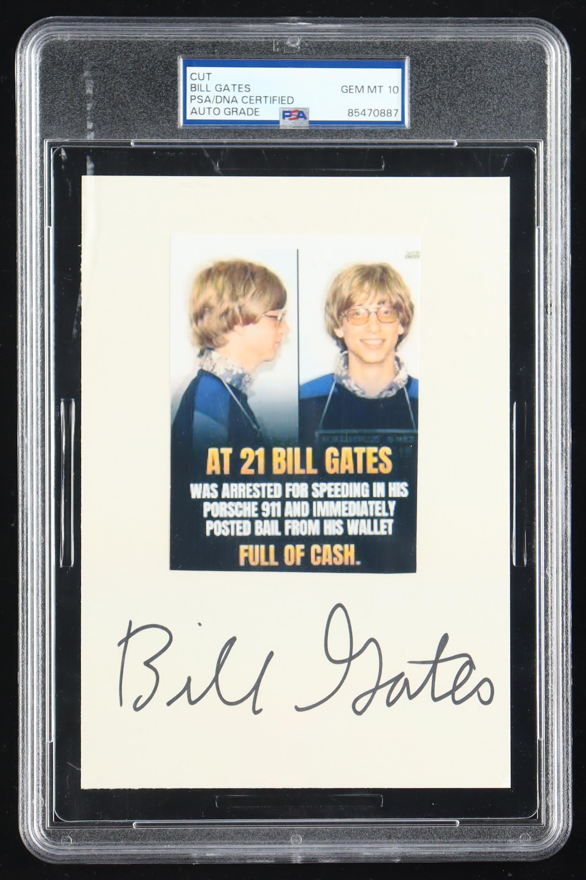 Bill Gates Signed 5x7 Cut (PSA | Auto 10) at PristineAuction.com Bill Gates Signed 5x7 Cut (PSA | Auto 10) at PristineAuction.com