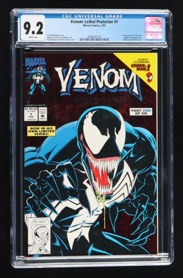 1993 "Venom: Lethal Protector" Issue #1 Marvel Comic Book (CGC 9.2) at PristineAuction.com 1993 "Venom: Lethal Protector" Issue #1 Marvel Comic Book (CGC 9.2) at PristineAuction.com