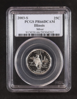 2003-S U.S. State Quarter Series, Illinois - 90% Silver Deep Cameo Proof (PCGS PR66DCAM) at PristineAuction.com