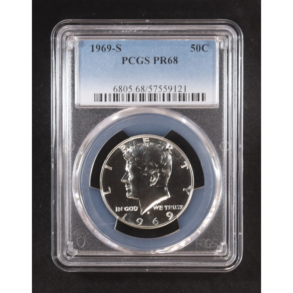 1969-S Kennedy 50C Half Dollar - 40% Silver Proof (PCGS PR68) at PristineAuction.com