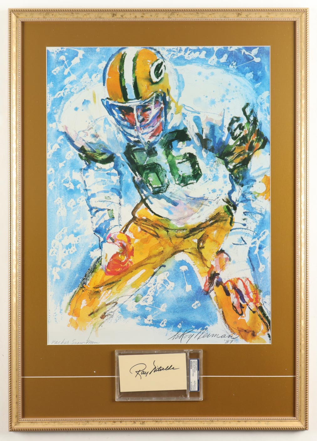 Ray Nitschke Signed Packers Custom Framed Neiman Lithograph Display (PSA) at PristineAuction.com Ray Nitschke Signed Packers Custom Framed Neiman Lithograph Display (PSA) at PristineAuction.com