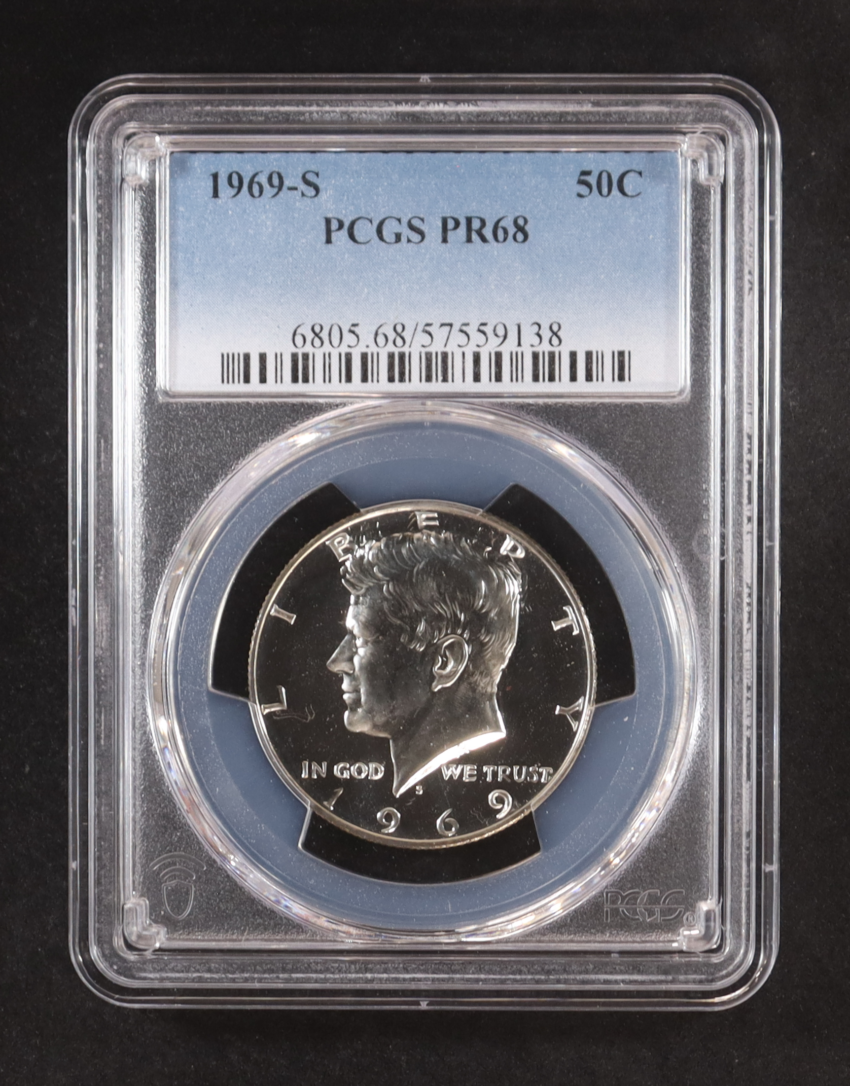 1969-S Kennedy 50C Half Dollar - 40% Silver Proof (PCGS PR68) at PristineAuction.com 1969-S Kennedy 50C Half Dollar - 40% Silver Proof (PCGS PR68) at PristineAuction.com