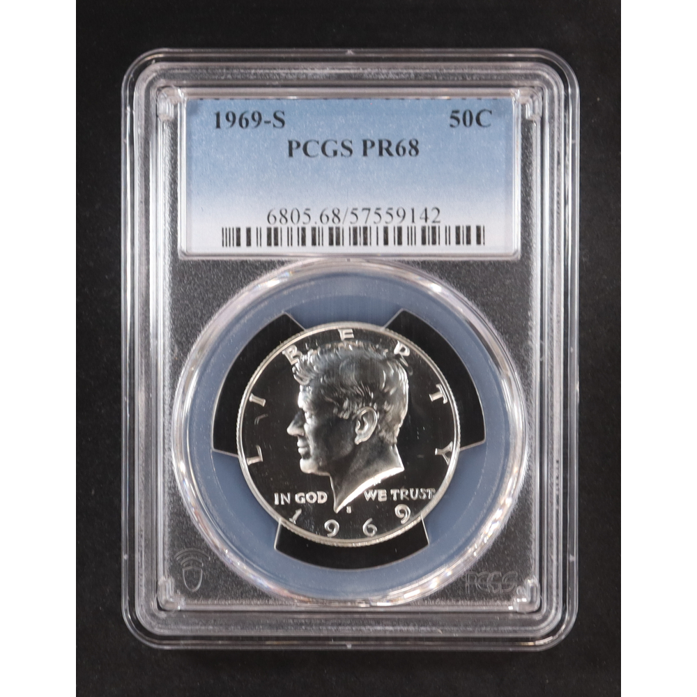 1969-S Kennedy 50C Half Dollar - 40% Silver Proof (PCGS PR68) at PristineAuction.com