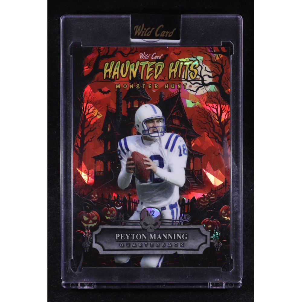 Peyton Manning 2025 Wild Card Haunted Hits Monster Hunt Haunted House Red Ice #HHHPM #1/2 at PristineAuction.com