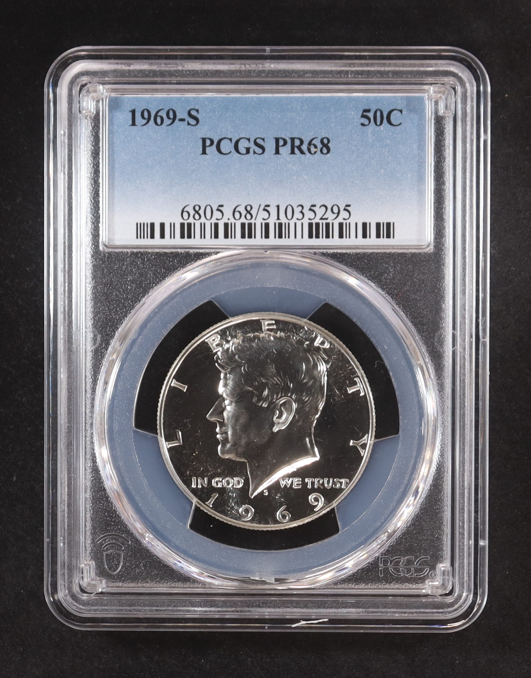 1969-S Kennedy 50C Half Dollar - 40% Silver Proof (PCGS PR68) at PristineAuction.com 1969-S Kennedy 50C Half Dollar - 40% Silver Proof (PCGS PR68) at PristineAuction.com