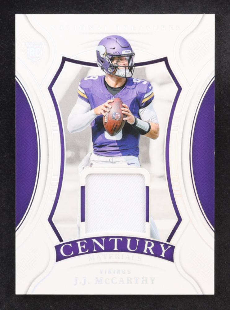 J.J. McCarthy 2024 Panini National Treasures Century Materials Holo Silver #61 #21/25 RC