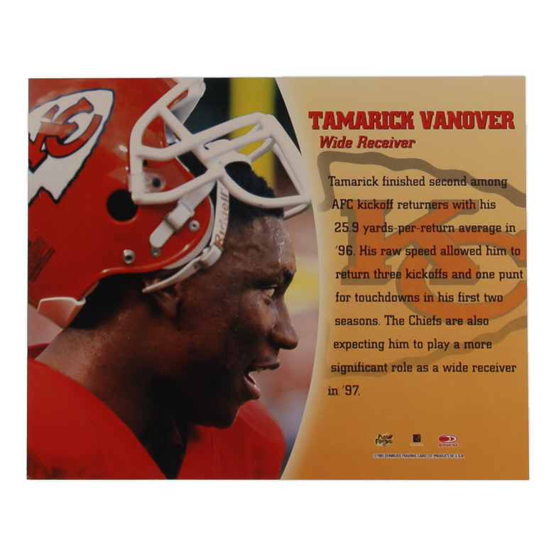 Tamarick Vanover Signed 8x10 1997 Donruss Trading Card (Beckett) at PristineAuction.com Tamarick Vanover Signed 8x10 1997 Donruss Trading Card (Beckett) at PristineAuction.com