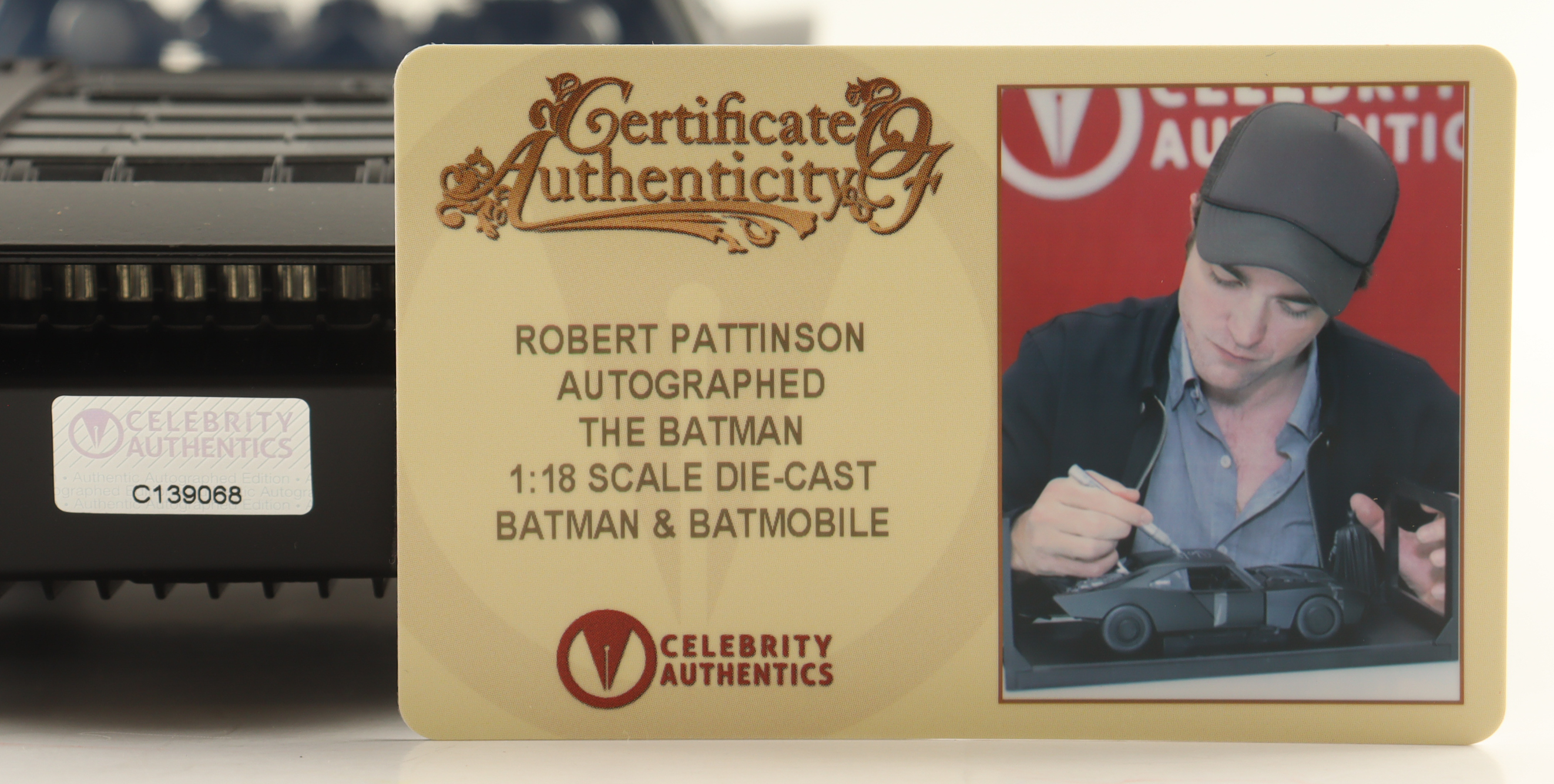 Robert Pattinson Signed "The Batman" Batmobile 1:18 Scale Die-Cast Car (Celebrity Authentics) at PristineAuction.com Robert Pattinson Signed "The Batman" Batmobile 1:18 Scale Die-Cast Car (Celebrity Authentics) at PristineAuction.com