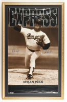 Nolan Ryan Signed Rangers Custom Framed Photo Display Inscribed "The Ryan Express" (PSA) at PristineAuction.com