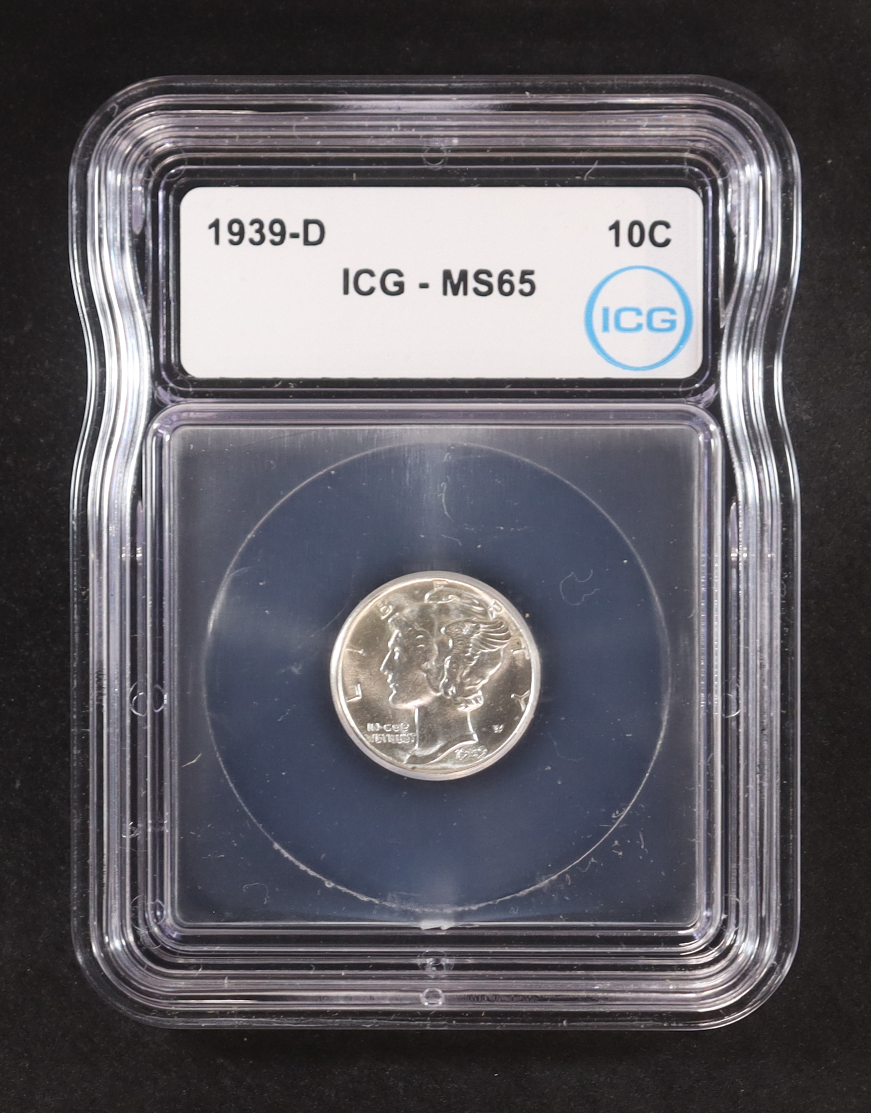 1939-D Mercury 10C Silver Dime (IGC MS65) at PristineAuction.com 1939-D Mercury 10C Silver Dime (IGC MS65) at PristineAuction.com