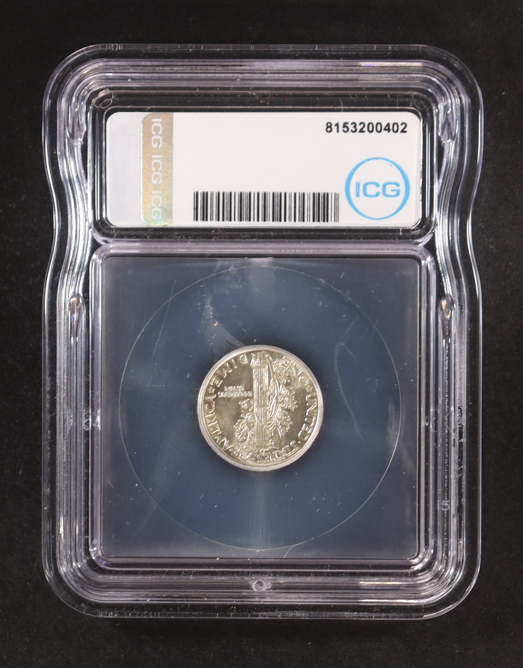 1941 Mercury 10C Silver Dime, Full Bands (IGC MS63 FB) at PristineAuction.com 1941 Mercury 10C Silver Dime, Full Bands (IGC MS63 FB) at PristineAuction.com