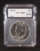 1971-S Eisenhower Silver $1 Dollar (ICG MS65) at PristineAuction.com