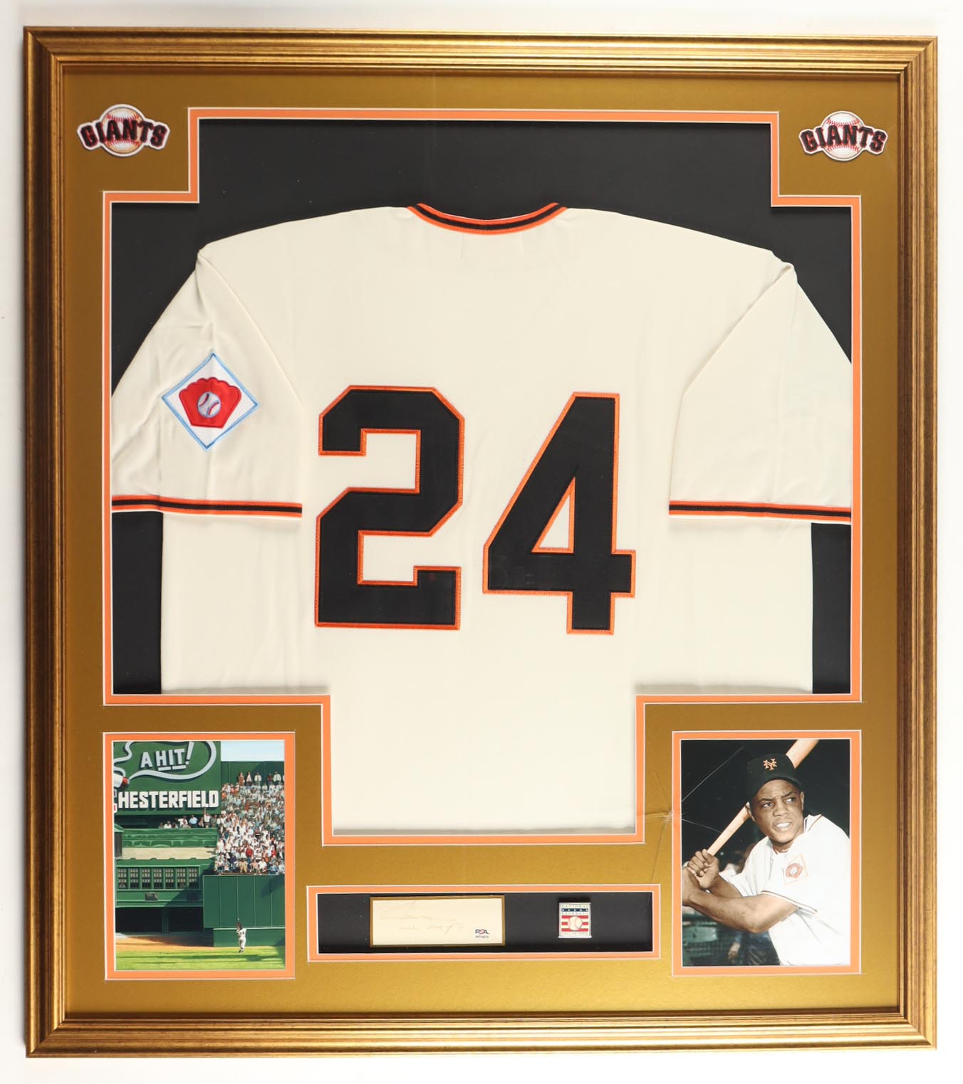 Willie Mays Signed Custom Framed Cut Display with Jersey with Hall of Fame Pin (PSA) at PristineAuction.com Willie Mays Signed Custom Framed Cut Display with Jersey with Hall of Fame Pin (PSA) at PristineAuction.com