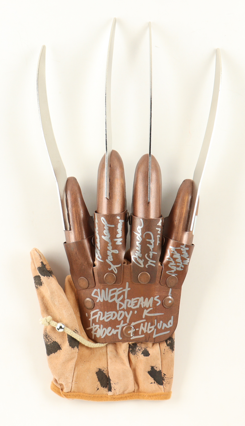 A Nightmare on Elm Street | Freddy Kreuger Glove Cast-Signed by (4) with Robert Englund, Heather Langenkamp (Celebrity Authentics) at PristineAuction.com A Nightmare on Elm Street | Freddy Kreuger Glove Cast-Signed by (4) with Robert Englund, Heather Langenkamp (Celebrity Authentics) at PristineAuction.com