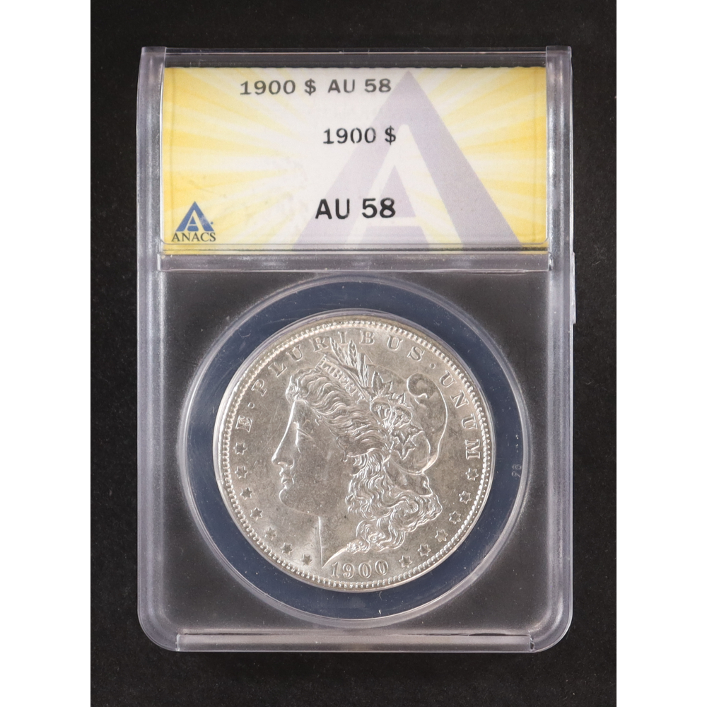 1900 Morgan Silver $1 Dollar (ANACS AU58) at PristineAuction.com