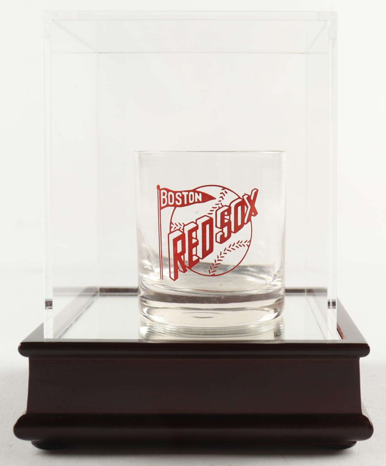 1960 Boston Red Sox Liquor Glass with Display Case at PristineAuction.com 1960 Boston Red Sox Liquor Glass with Display Case at PristineAuction.com