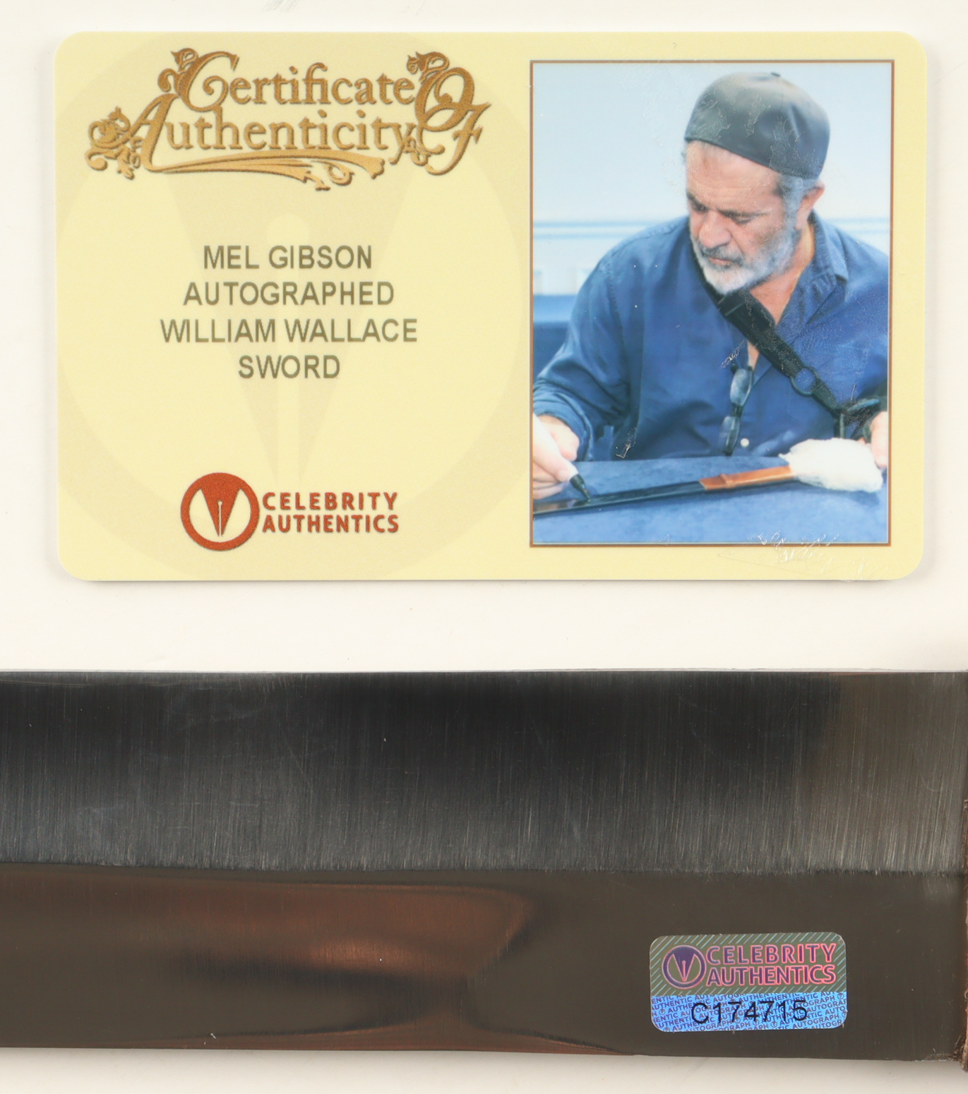Mel Gibson Signed "Braveheart" William Wallace's Sword (Celebrity Authentics) at PristineAuction.com Mel Gibson Signed "Braveheart" William Wallace's Sword (Celebrity Authentics) at PristineAuction.com
