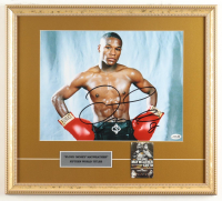Floyd Mayweather Signed Custom Framed Photo Display with Cotto vs Mayweather Fight Card (JSA) at PristineAuction.com