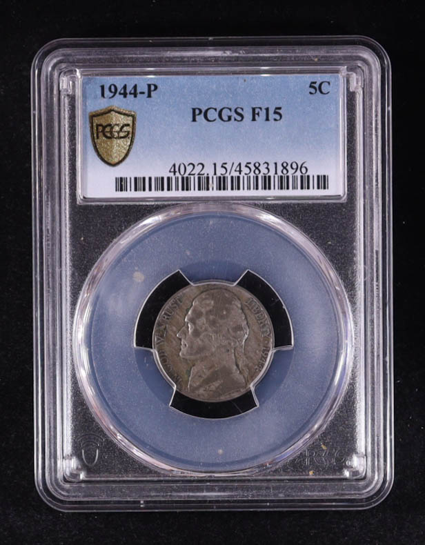 1944-P Jefferson Nickel (PCGS F15) at PristineAuction.com 1944-P Jefferson Nickel (PCGS F15) at PristineAuction.com