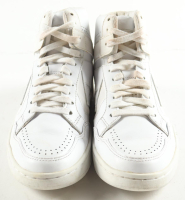 Magic Johnson & Larry Bird Signed Pair of (2) Converse All Star White Leather Basketball Shoes (Beckett & PSA) at PristineAuction.com