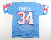 Earl Campbell Signed Career Stat Jersey (JSA) at PristineAuction.com