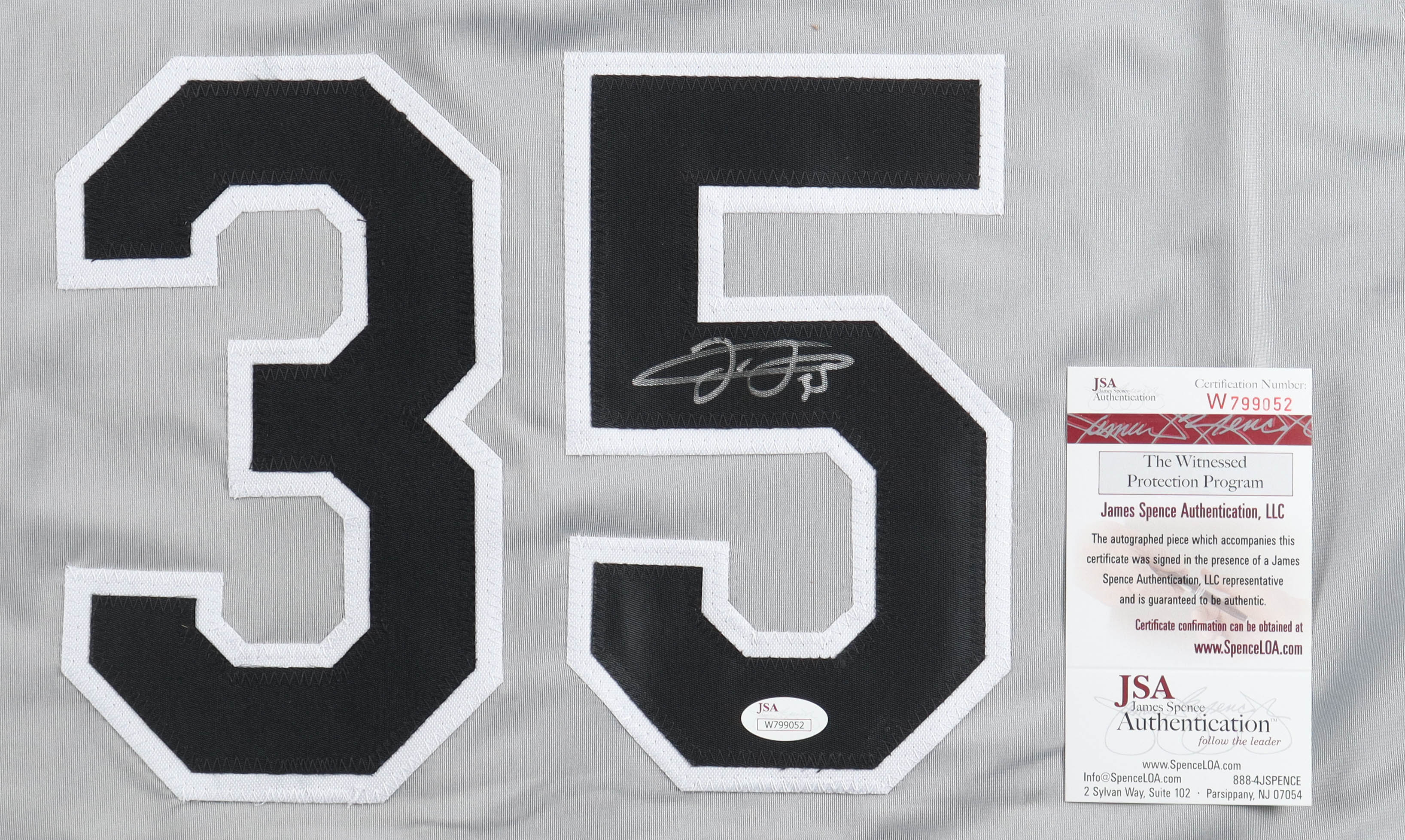 Frank Thomas Signed Career Stat Highlight Jersey (JSA) at PristineAuction.com Frank Thomas Signed Career Stat Highlight Jersey (JSA) at PristineAuction.com
