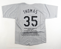 Frank Thomas Signed Career Stat Highlight Jersey (JSA) at PristineAuction.com