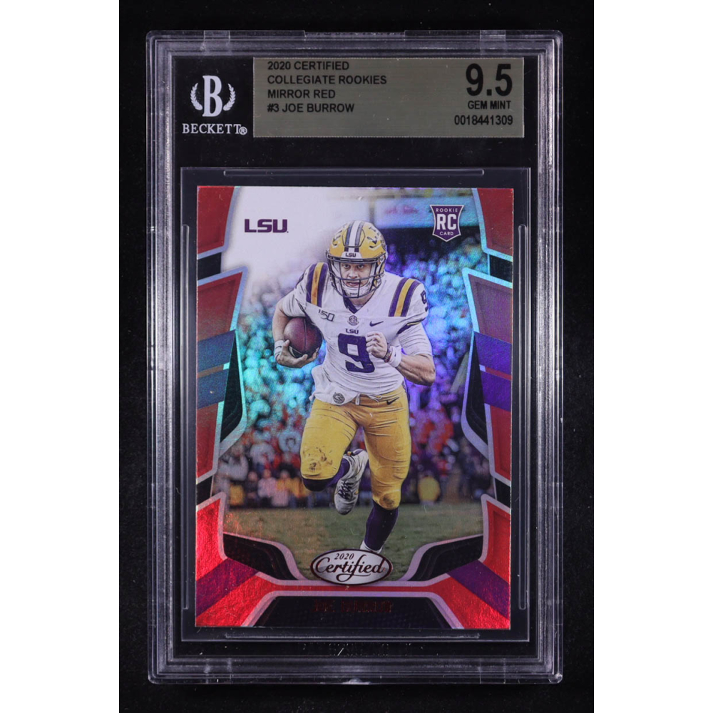 Joe Burrow 2020 Certified Collegiate Rookies Mirror Red #3 RC (BGS 9.5) at PristineAuction.com