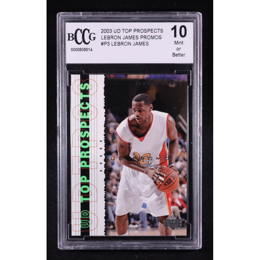LeBron James 2003 Upper Deck Top Prospects LeBron James Promos #P3 (BCCG 10) at PristineAuction.com