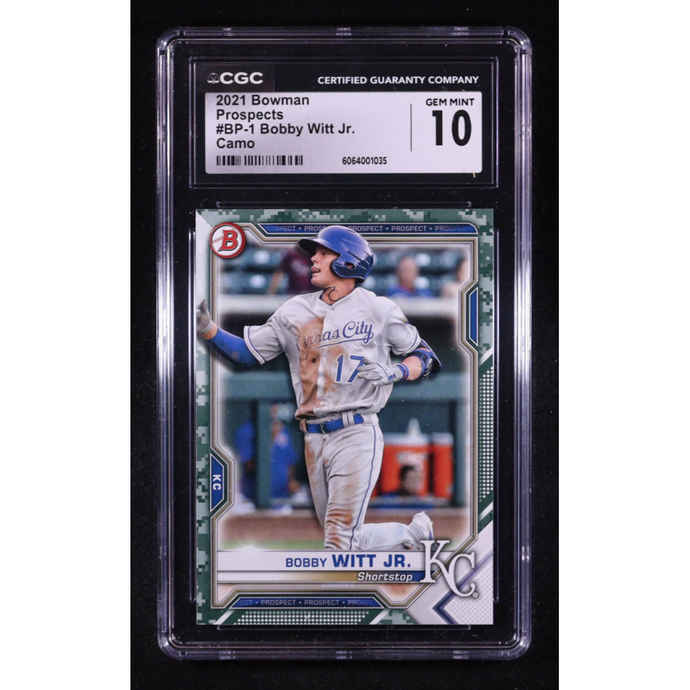 Bobby Witt Jr.  2021 Bowman Prospects Camo #BP1 RC (CGC 10) at PristineAuction.com