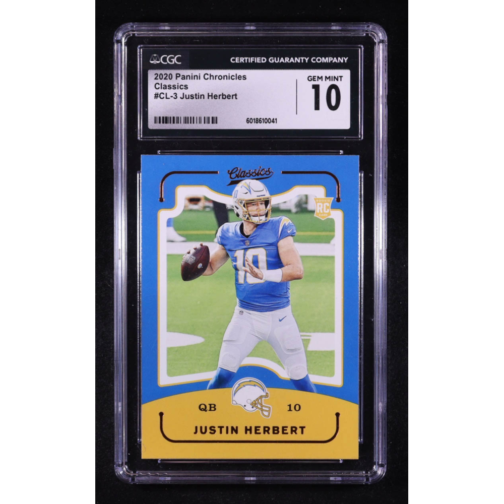 Justin Herbert 2020 Panini Chronicles Classics #CL3 RC (CGC 10) at PristineAuction.com