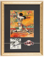 Willie Mays Signed Packers Custom Framed Photo Display with Neiman Art Print & Giants Patch (PSA) at PristineAuction.com