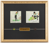 "Tiger Woods On Two Scorecards" Custom Framed Neiman Art Print Display with Masters Pin & PGA Pin at PristineAuction.com