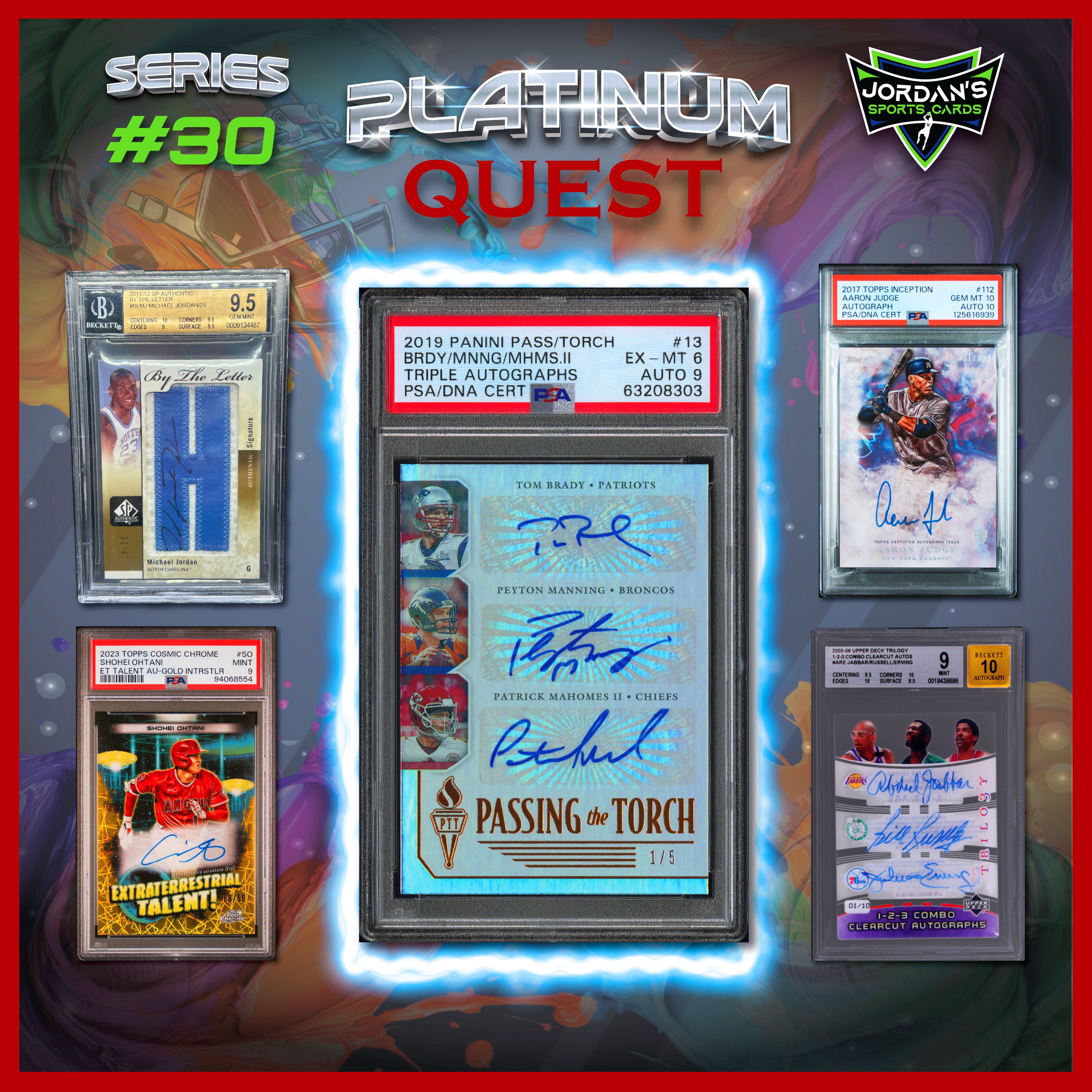 Platinum Quest Series 30 Sports Card Pack Mystery Box Presented by Jordan's Sports Cards - (1) Graded PSA or BGS Card Per Pack (Limited to 600 Packs!) at PristineAuction.com Platinum Quest Series 30 Sports Card Pack Mystery Box Presented by Jordan's Sports Cards - (1) Graded PSA or BGS Card Per Pack (Limited to 600 Packs!) at PristineAuction.com