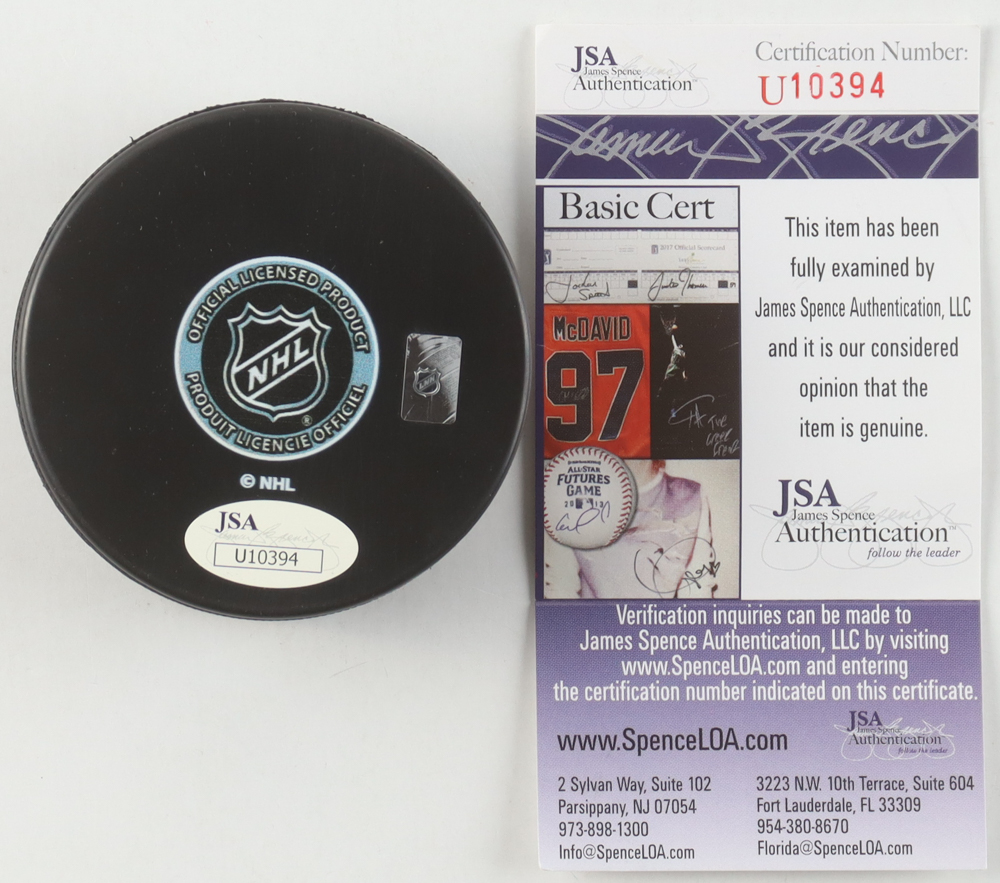 Nikita Kucherov Signed Lightning Logo Hockey Puck (JSA) at PristineAuction.com Nikita Kucherov Signed Lightning Logo Hockey Puck (JSA) at PristineAuction.com