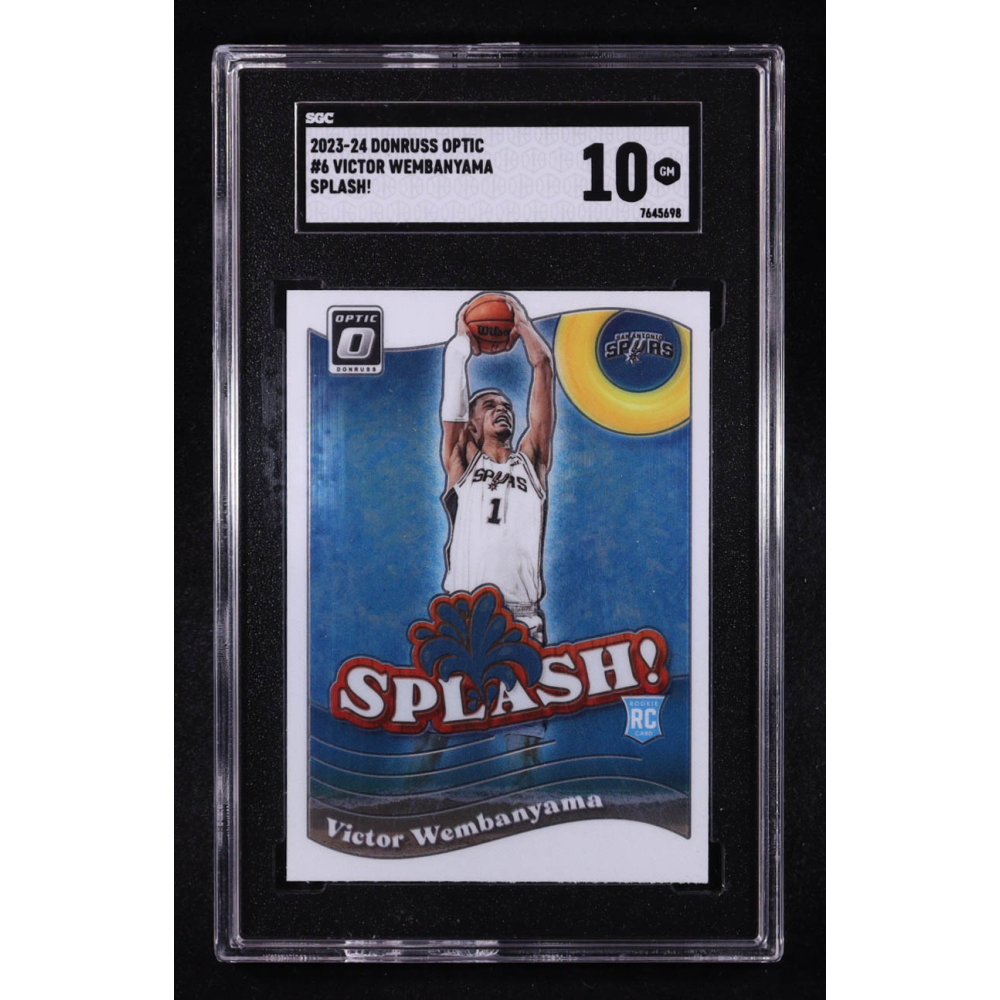 Victor Wembanyama 2023-24 Donruss Optic Splash! #6 RC (SGC 10) at PristineAuction.com