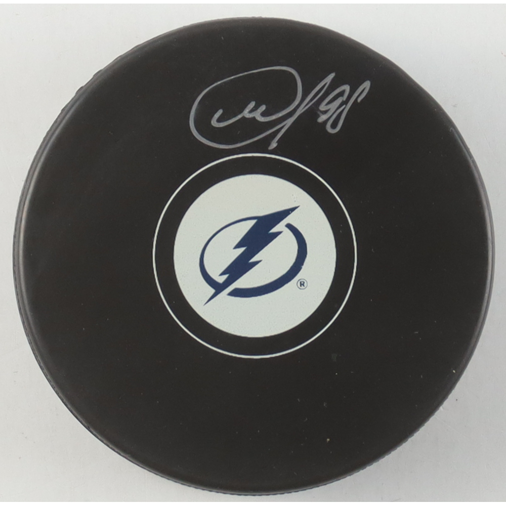 Mikhail Sergachev Signed Lightning Logo Hockey Puck (JSA) at PristineAuction.com