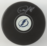 Mikhail Sergachev Signed Lightning Logo Hockey Puck (JSA) at PristineAuction.com