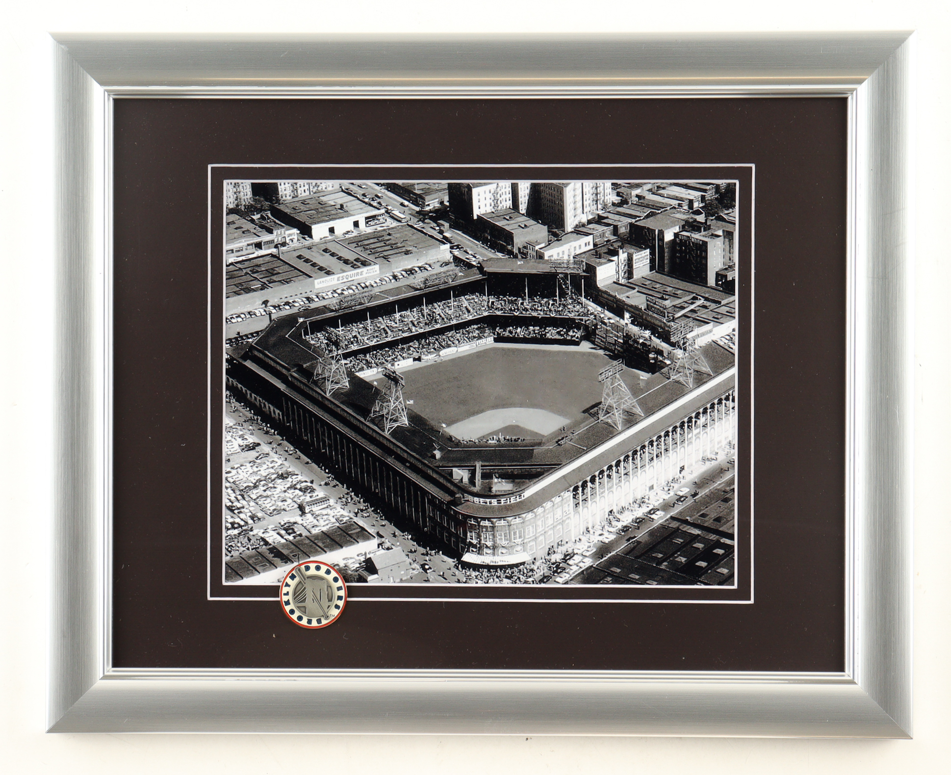 "Brooklyn Dodgers Ebbetts Field" Custom Framed Photo Display with Dodgers Pin at PristineAuction.com "Brooklyn Dodgers Ebbetts Field" Custom Framed Photo Display with Dodgers Pin at PristineAuction.com